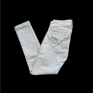 Hudson jeans.  Size 27. Grey with leopard print.